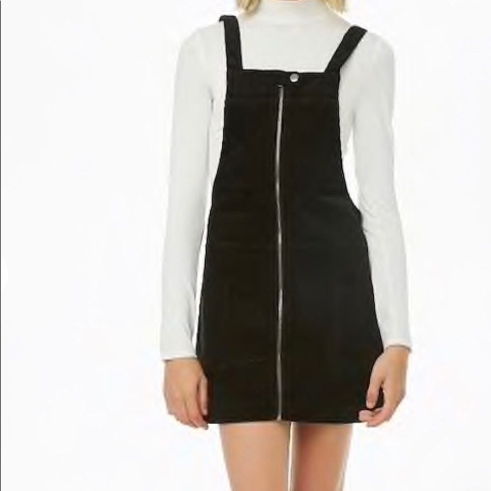 Forever 21 Corduroy Zip-Up Overall Dress